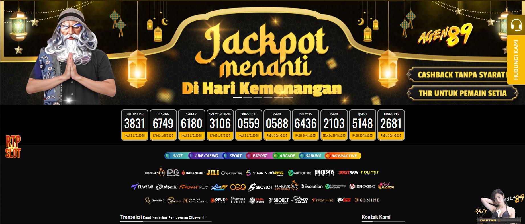 Beranda situs judi online dengan navigasi lengkap